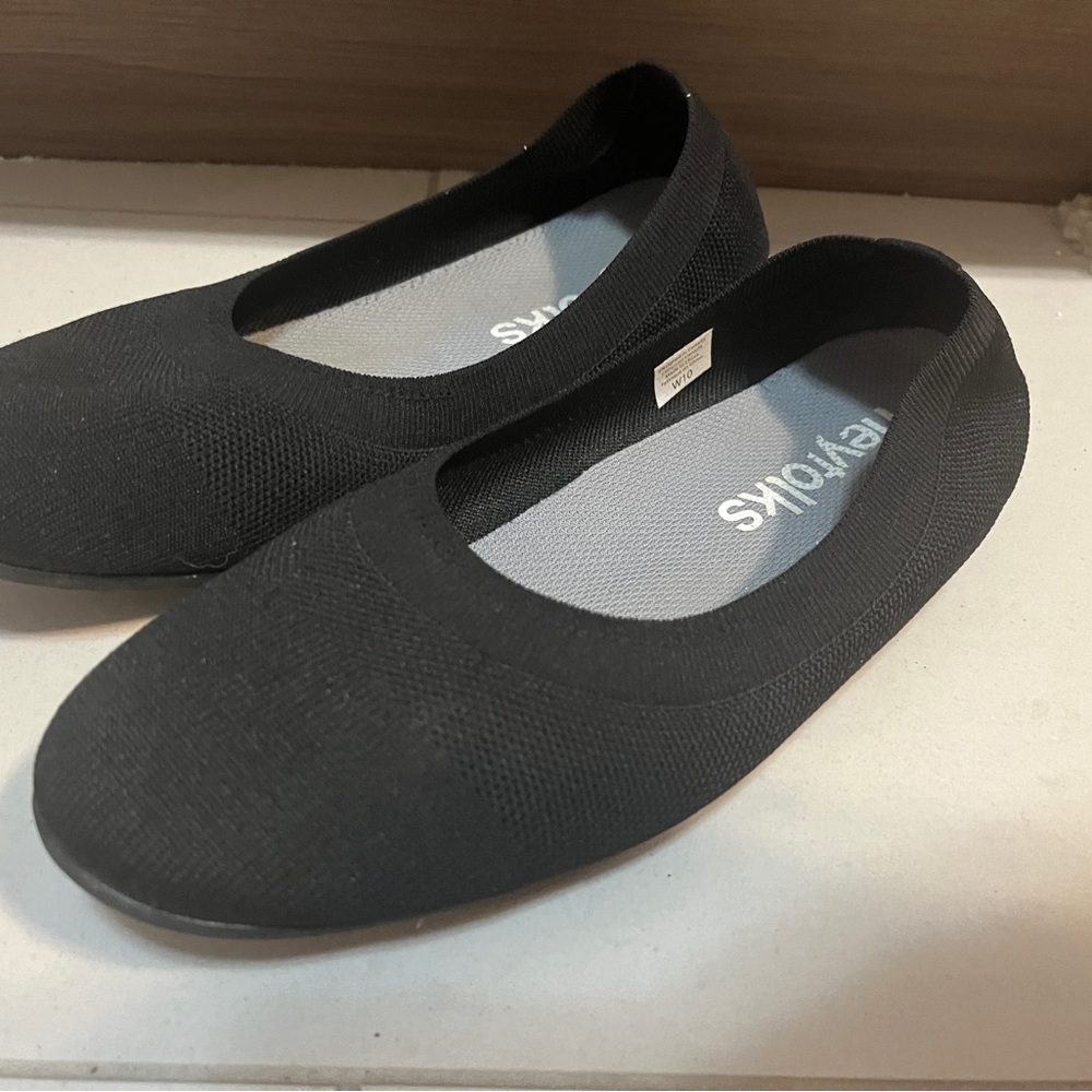 Heyfolks Dia flats black size 10
